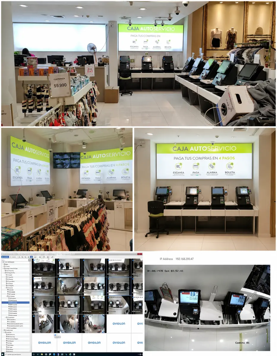 Sistema de videovigilancia en líneas de caja Falabella